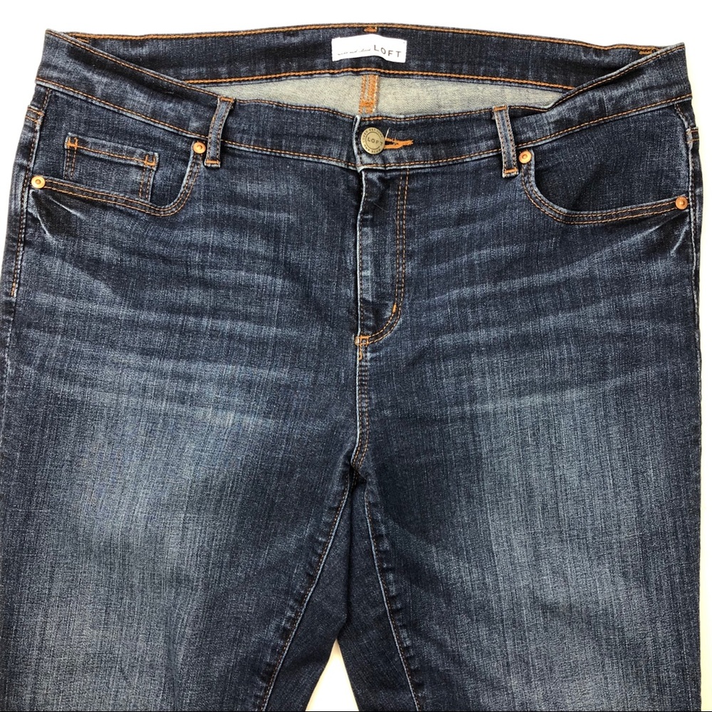 LOFT Modern Straight Frayed Cuffed Jeans size 14